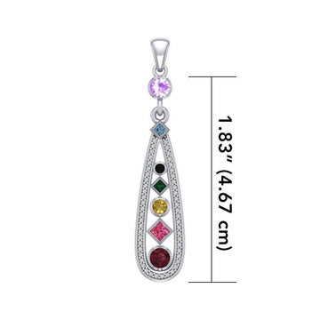 Modern Geometric Art Chakra Sterling Silver Pendant TPD5068